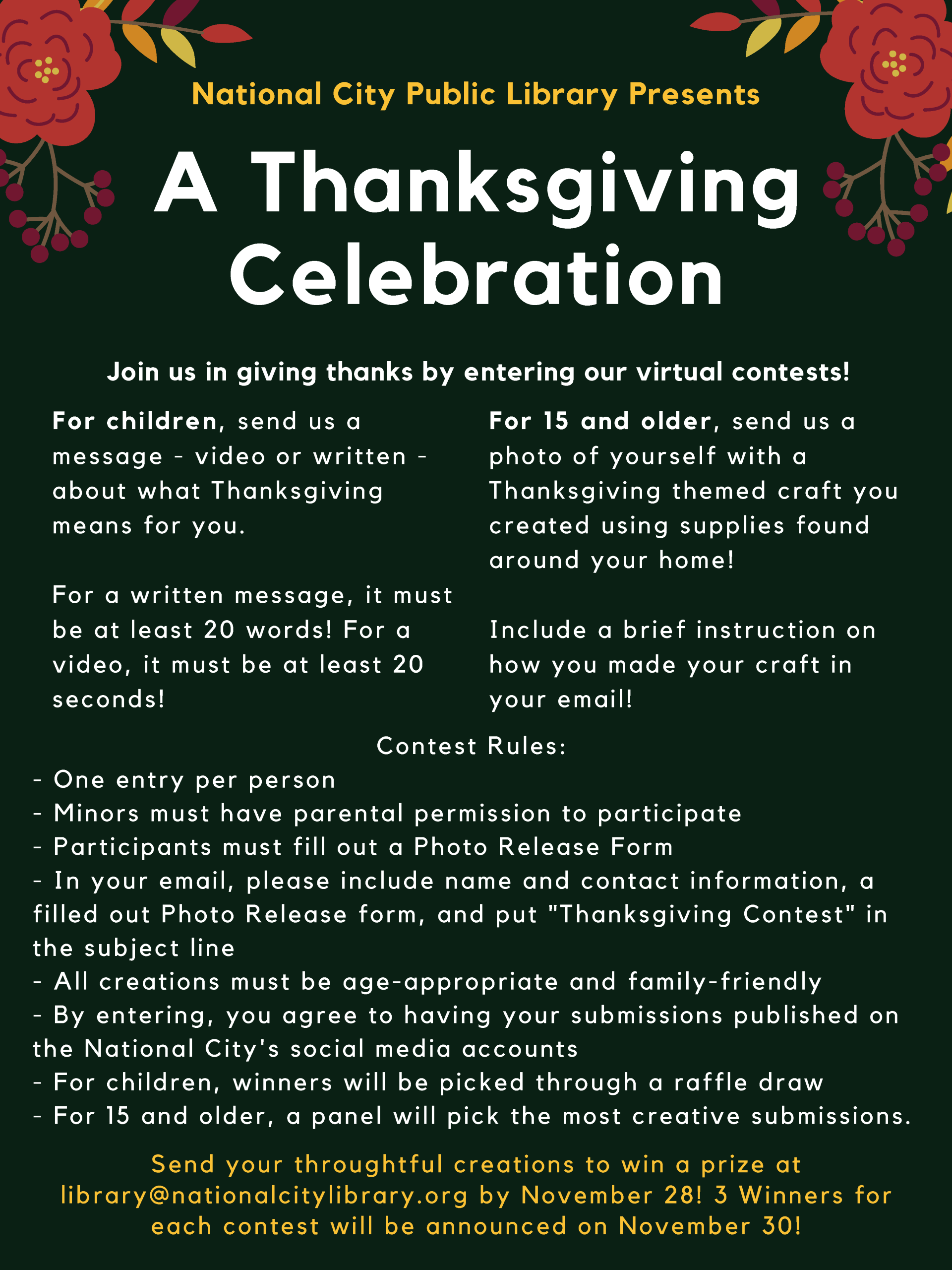 Thanksgiving Celebration Guidelines