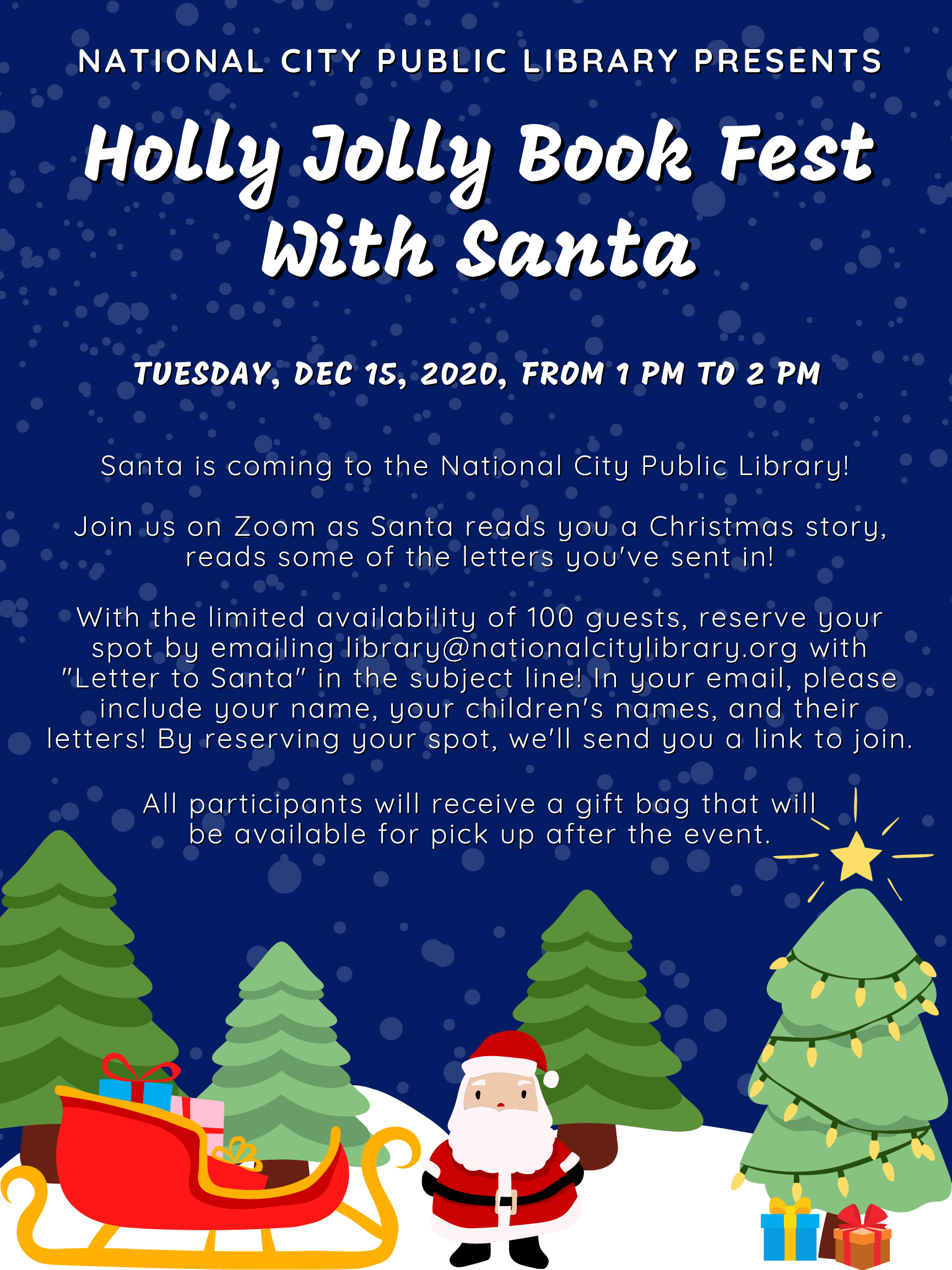 2020 Holly Jolly Book Fest Poster