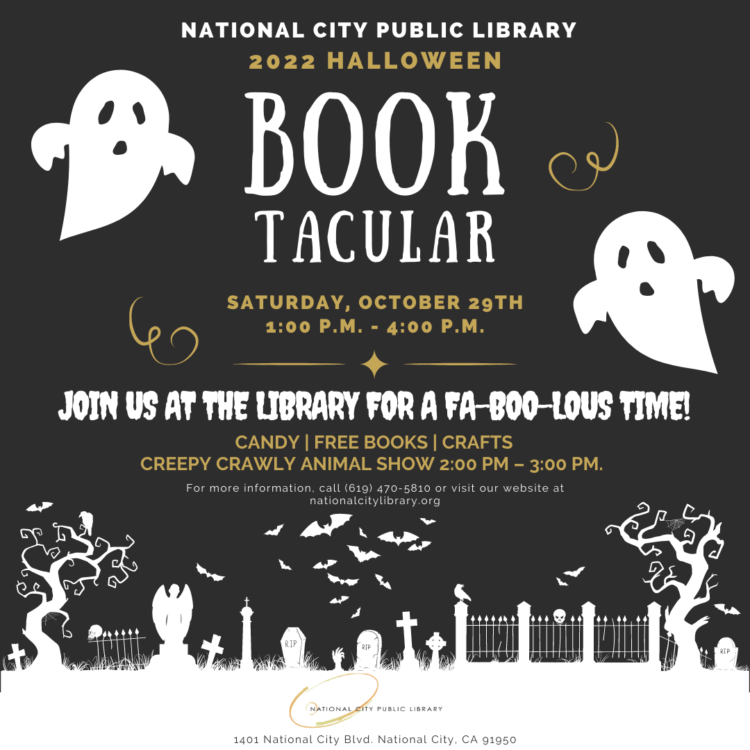 Booktacular Saturday Oct 29th 1-4pm  Candy, Free Books, Crafts, Animal Show