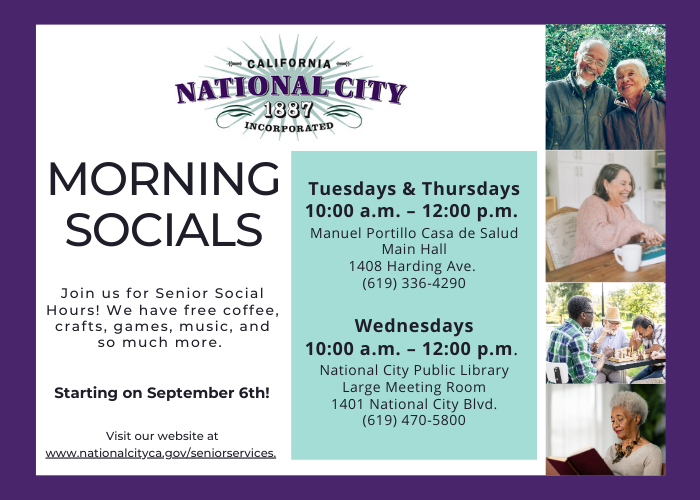 Image for the morning socials for seniors.