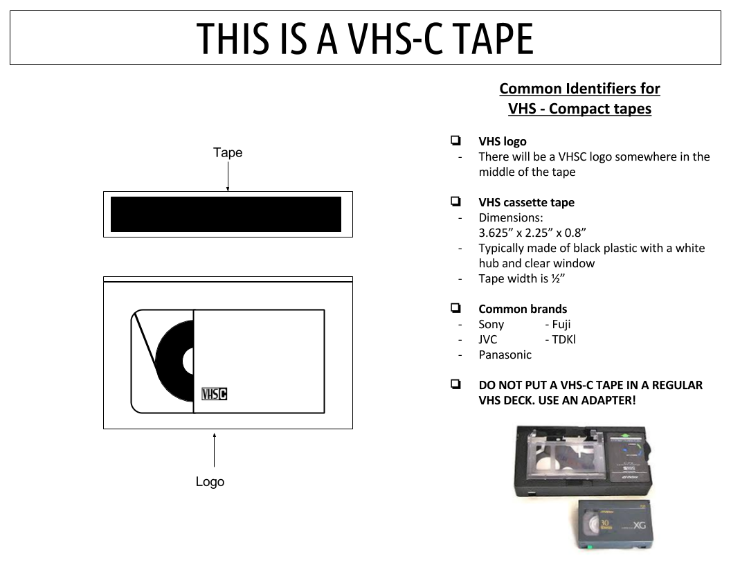 vhs c tape, digitization, memory lab, library