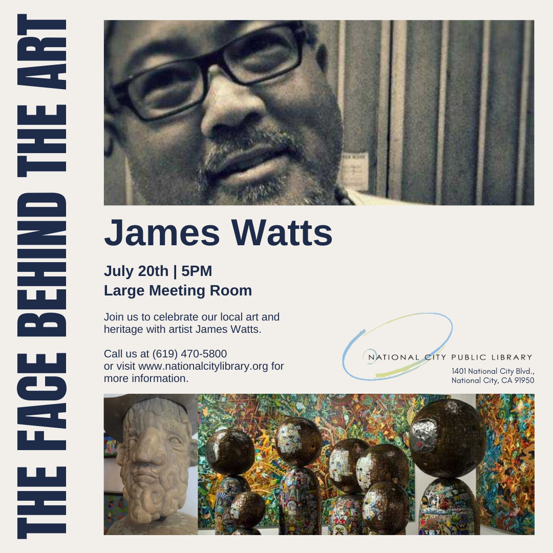 Image for Face Behind the Art with James Watts on July 20th at 5 pm