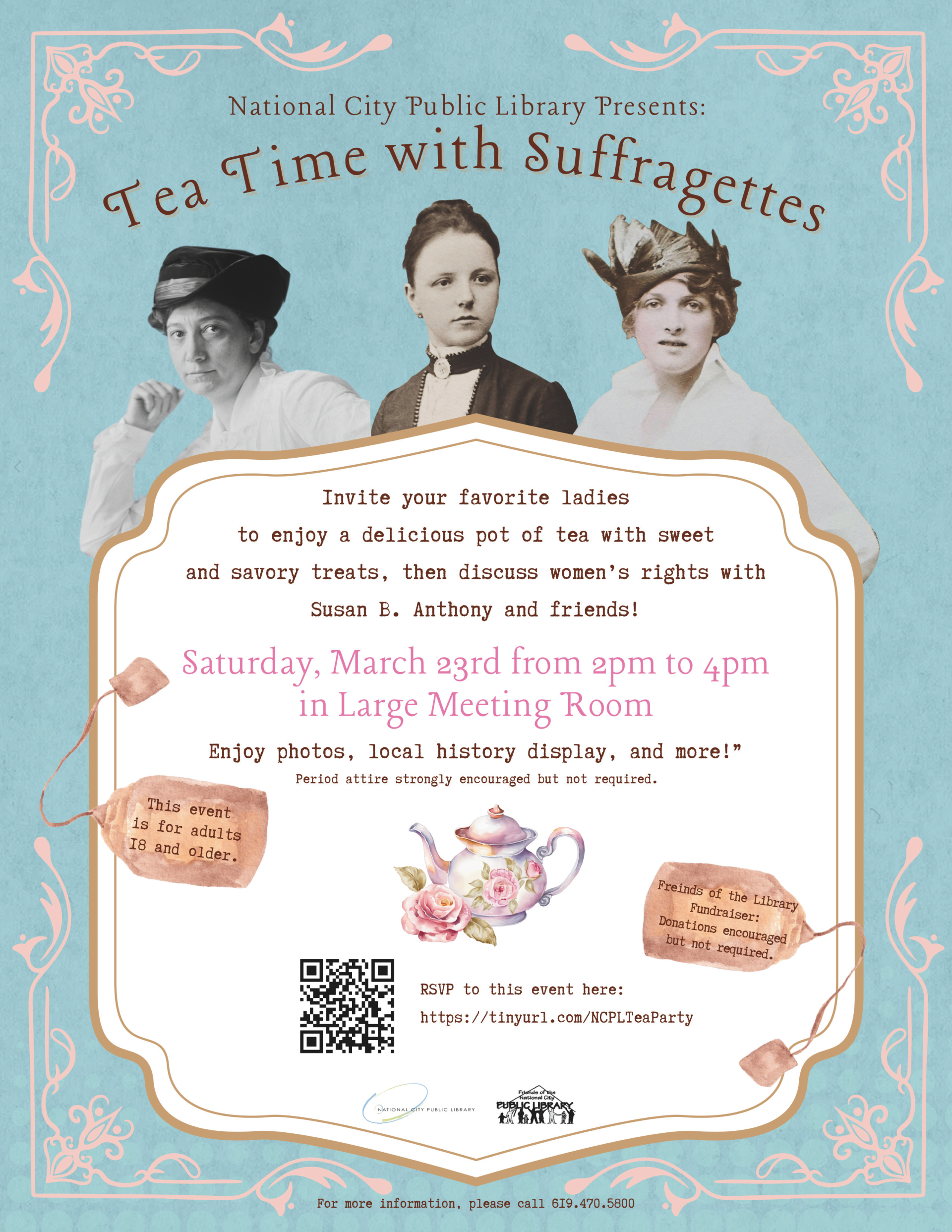 Image for flyer for the Tea Time With Suffragettes