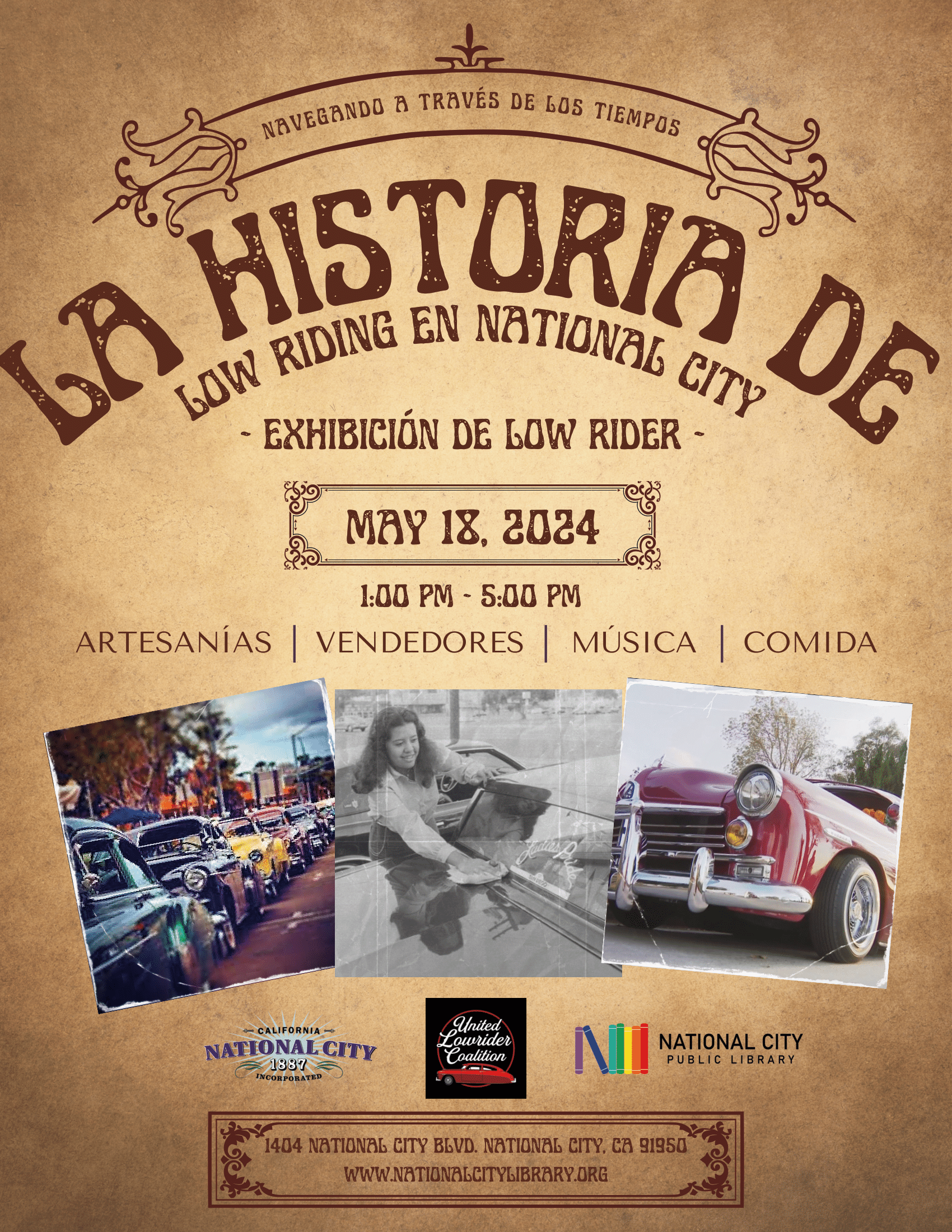 La Historia de Low Riding en National City, Mayo 18, 2024. Artesanias, vendedores, musica, comida