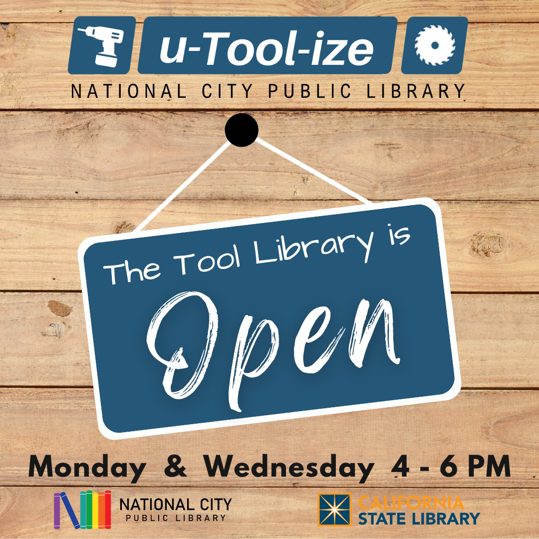 u-Tool-ize NCPL, The Tool Library is Open Monday & Wednesday 4-6pm