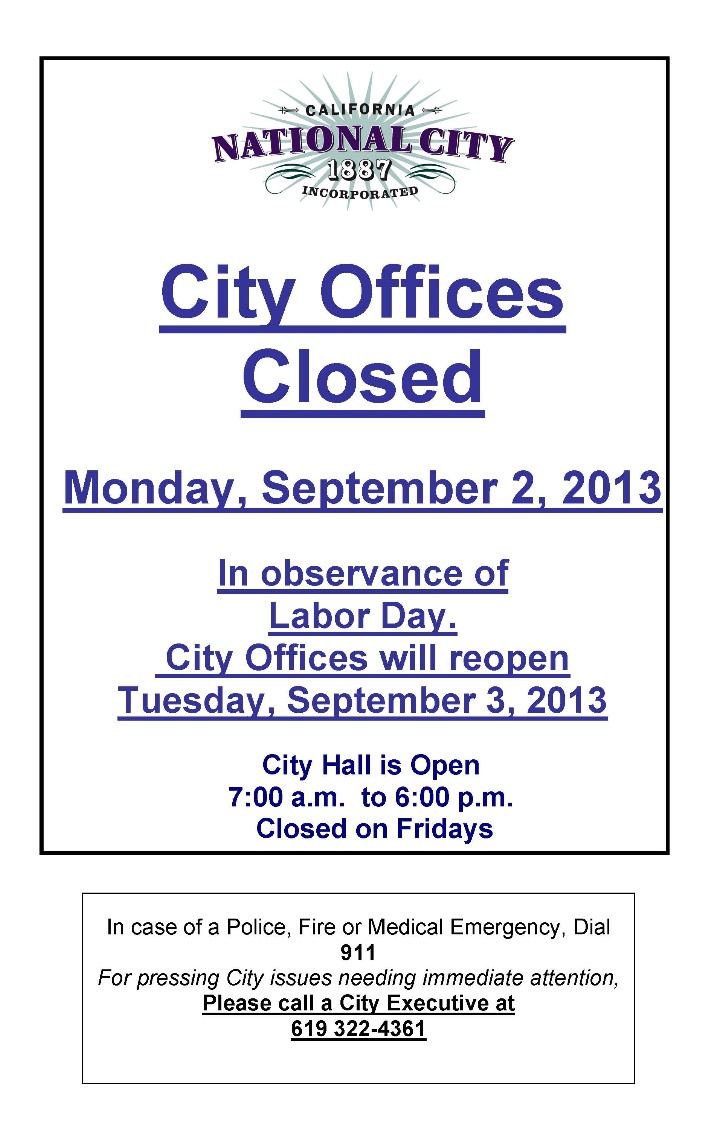 Closed Labor Day