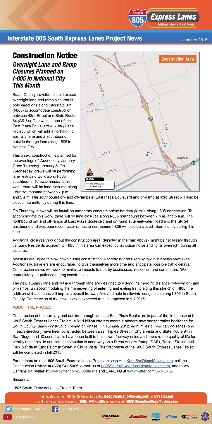 SANDAG closure 2015