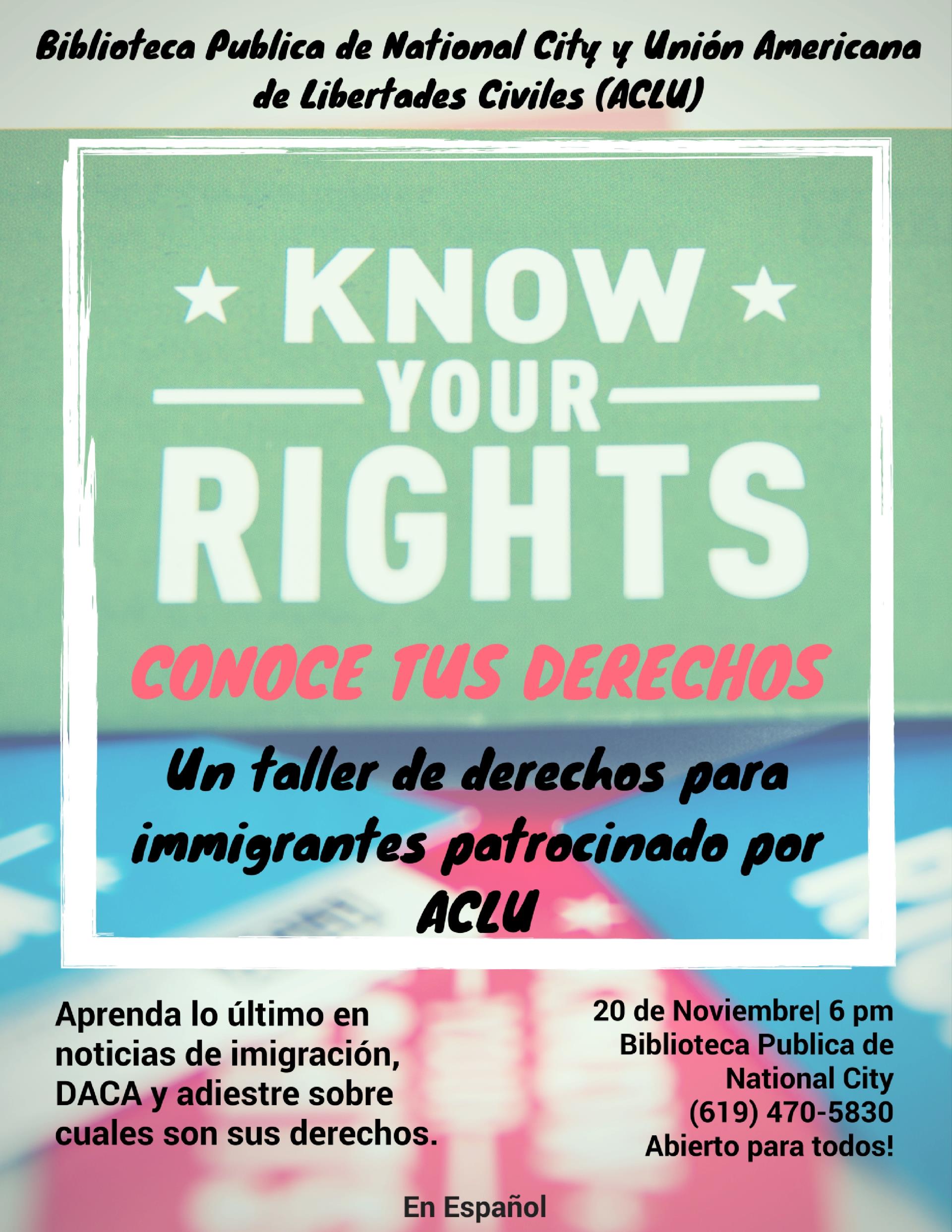 Know Your Rights Espanol November