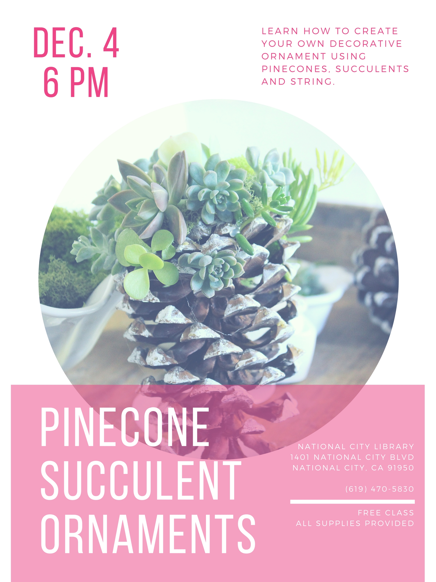 Pinecone Succulent Ornaments