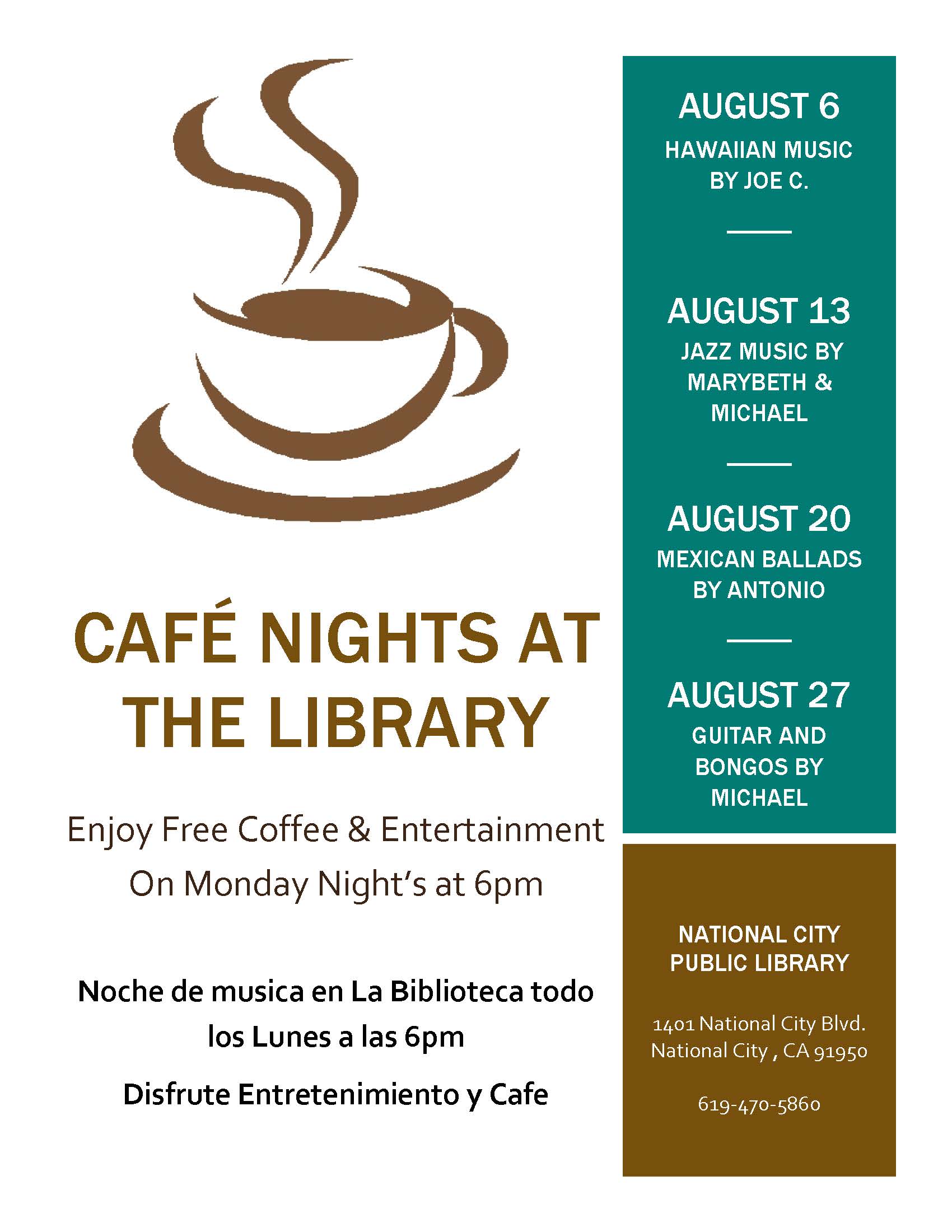 Café Night Flyer Aug 2018