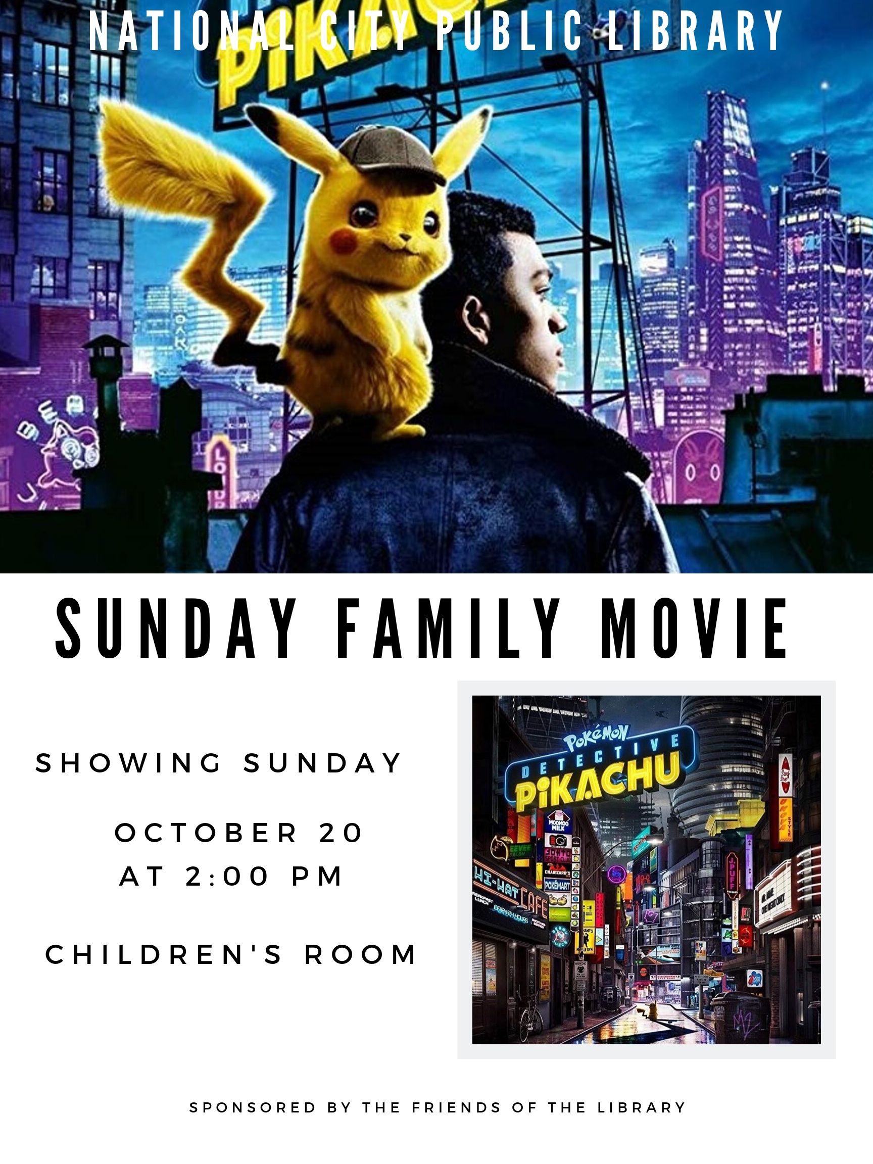 Family Movie Oct 20 - Detective Pikachu