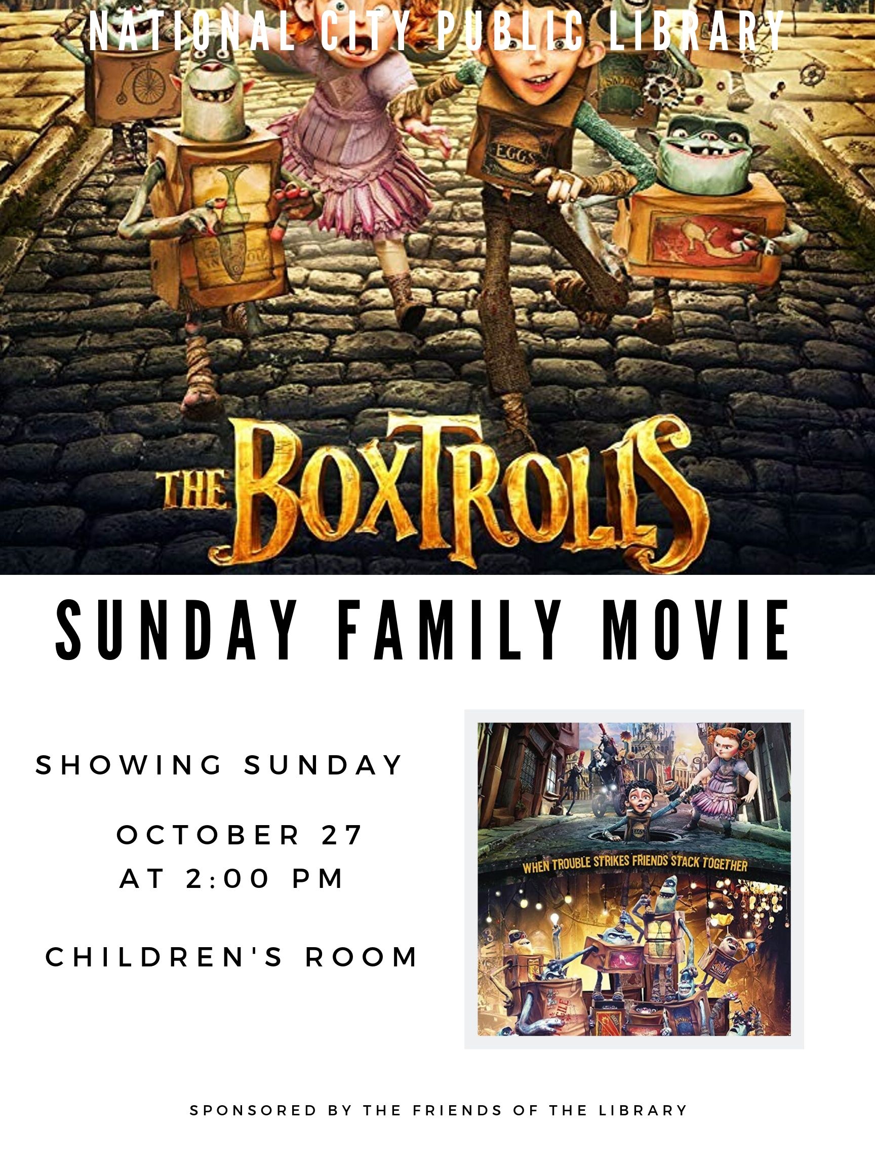 Family Movie Oct 27 - Boxtrolls