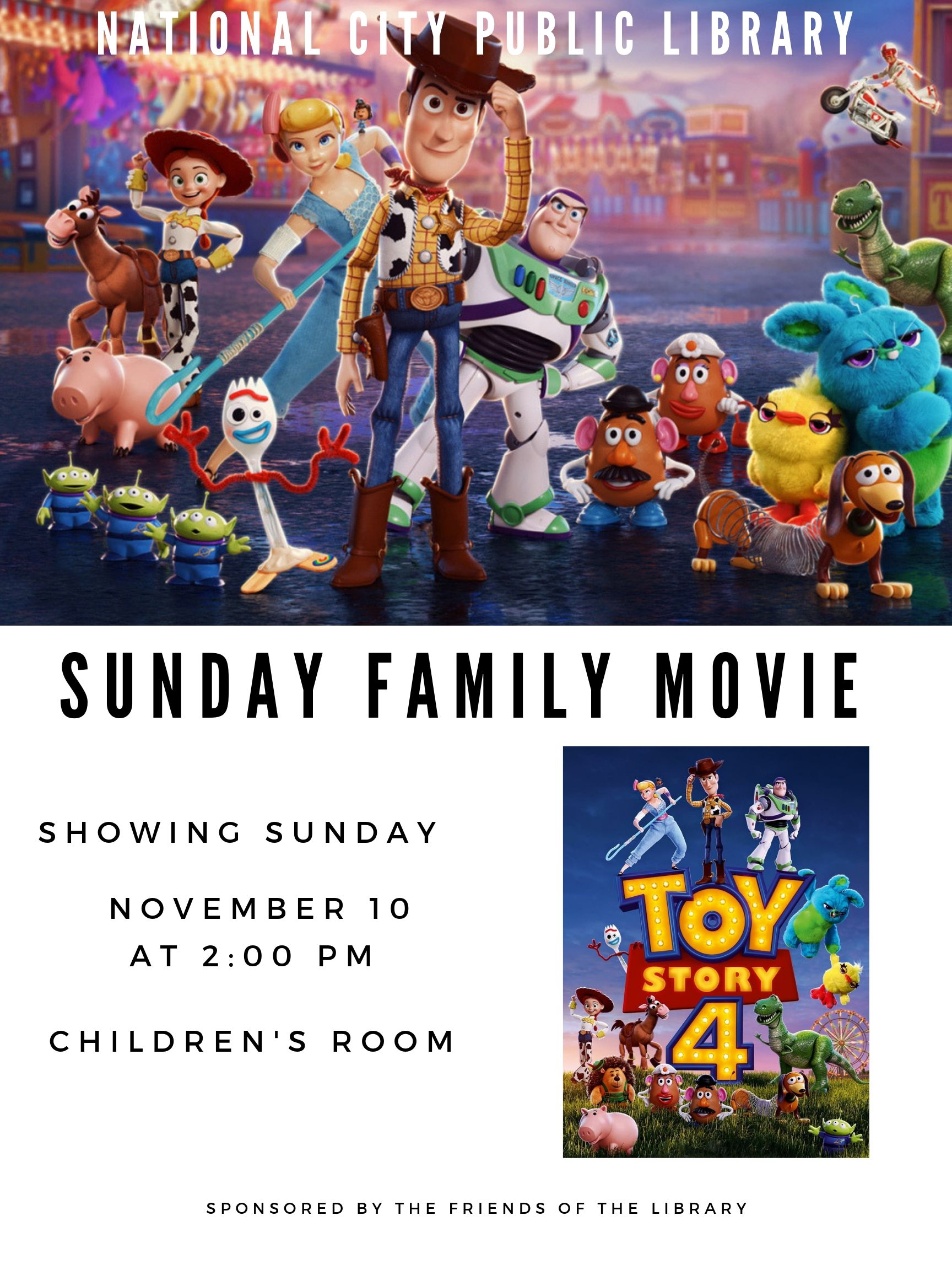 Family Movie Nov. 10 Toy Story 4