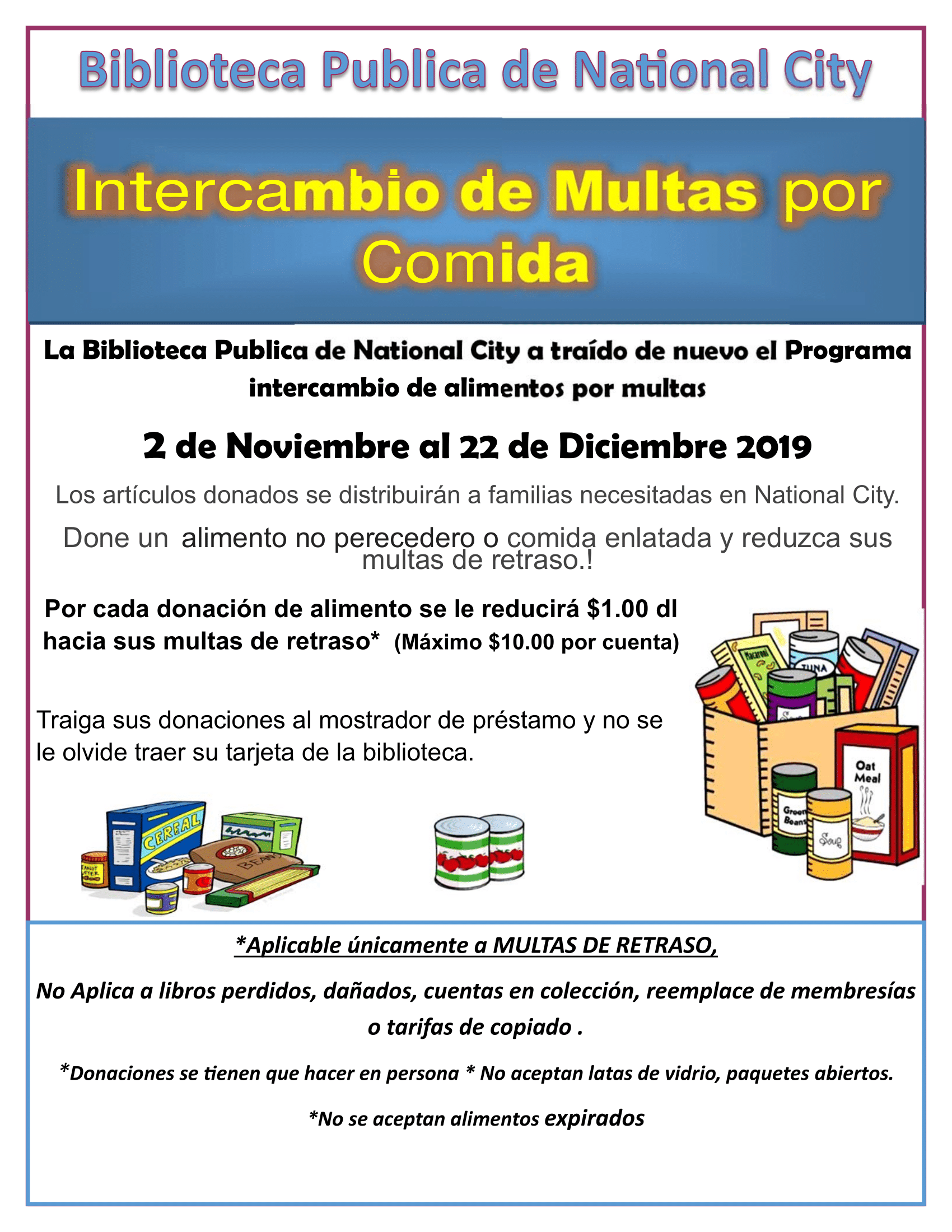 Food for Fines Spanish