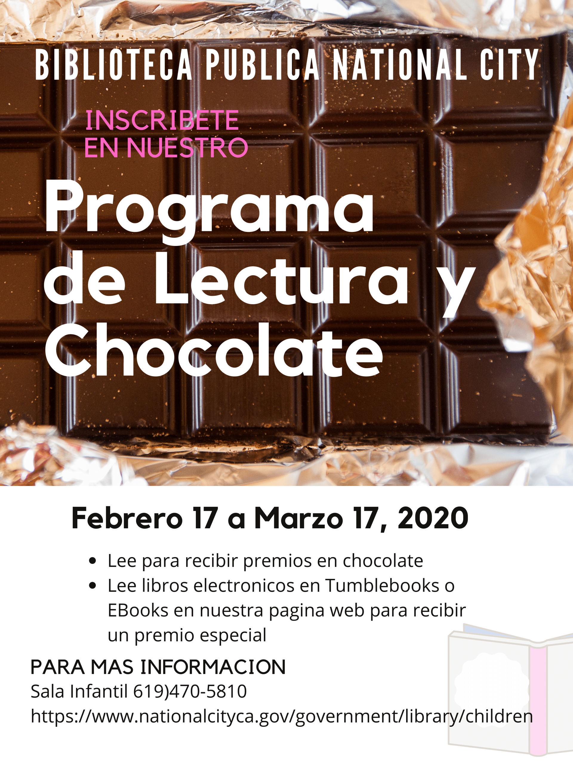 Chocolate Reading Program 2020 Spanish